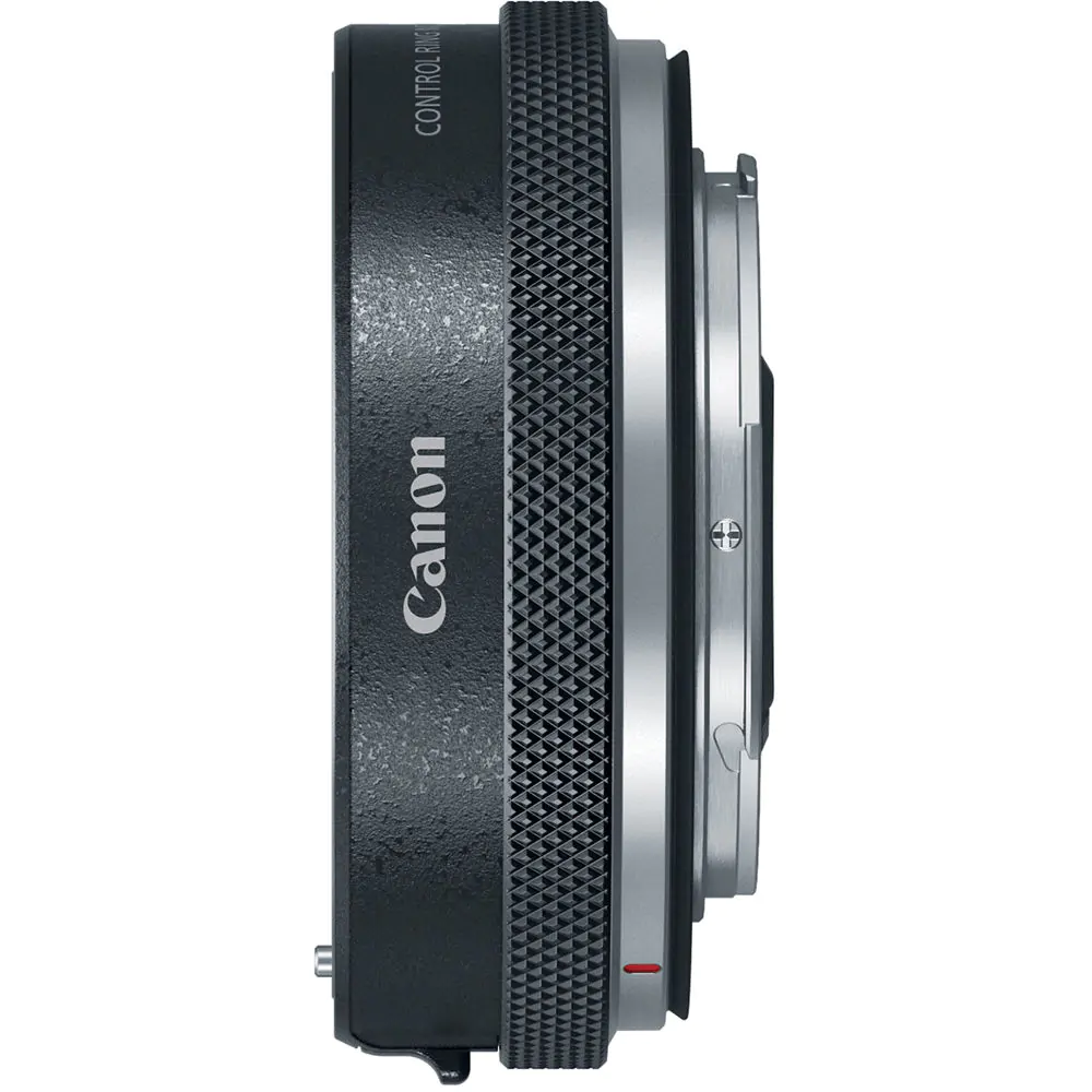 Adaptador Canon EF-EOS R com Control Ring — perfil lateral Perfil lateral do adaptador Canon EF-EOS R com Control Ring