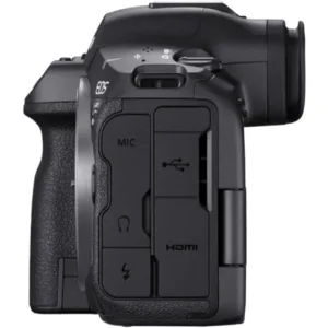 Canon EOS R5 Mark II corpo em perfil esquerdo