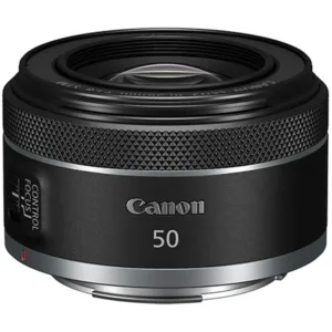 Canon RF50mm F1.8 STM em ângulo frontal