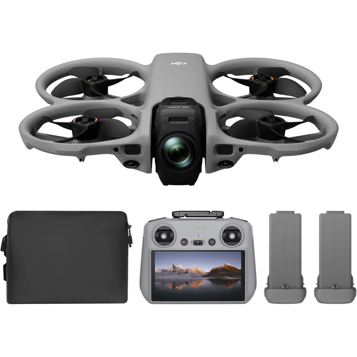 DJI Avata 360 Fly More Combo com DJI RC 2 — composição comercial DJI Avata 360 com DJI RC 2, bolsa e baterias