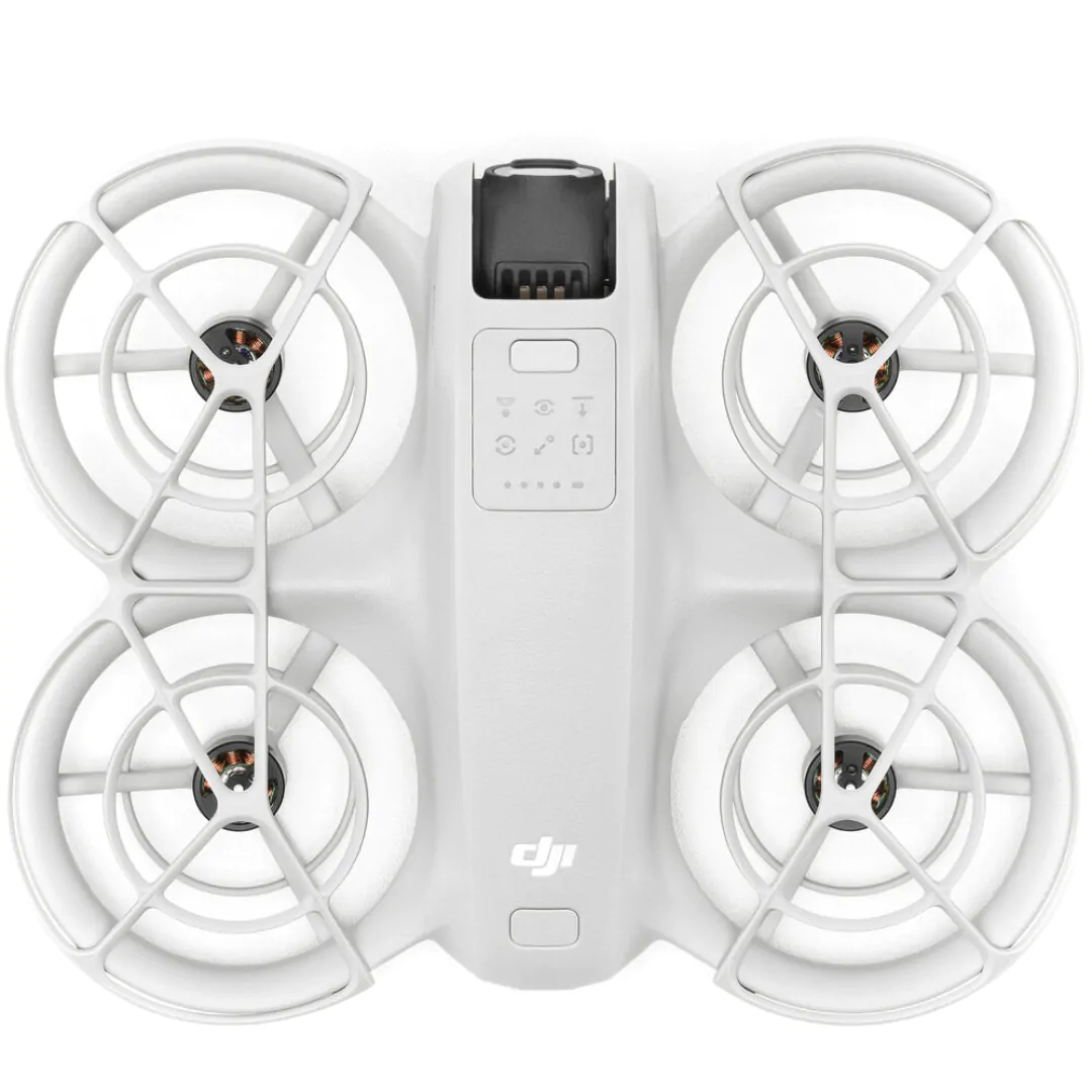 Drone DJI Neo Padrão sem Controle Remoto — vista superior sem hélices DJI Neo em vista superior sem hélices instaladas